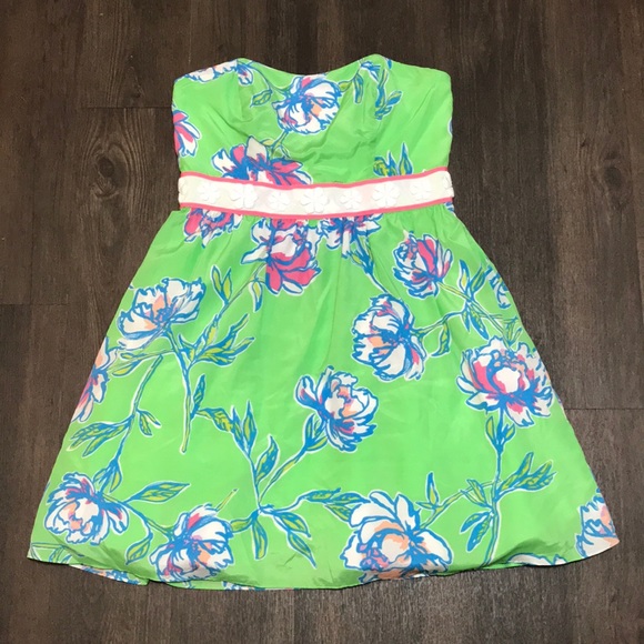 Lilly Pulitzer Langley Strapless Beaded Silk Blend Fit & Flare Mini Dress - 6 - Picture 4 of 11